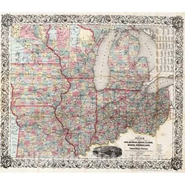 Historic Map : Guide Book, The Western Tourist and Emigrant's Guide 1855 - Vintage Wall Art - 30in x 24in