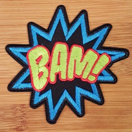 Unbranded BAM! Super Hero Comics Retro Fun Embroidered Iron On Patch 4 x 3.75 In