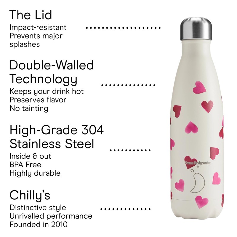 Chilly's Water Bottle - Stainless Steel and Reusable - Leak-Proof,
