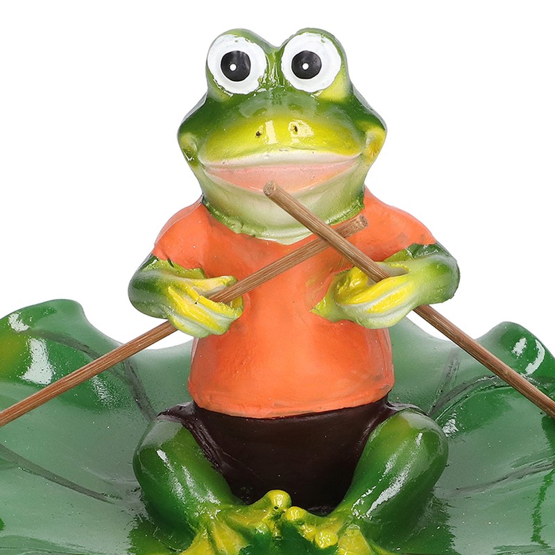 Simulation Resin Floating Lotus Leaf Frogs Ornament Fish Pond Fountain