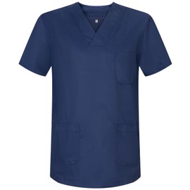 MISEMIYA Medical Uniforms, Unisex Top, Nurse / Hospital Work Wear BZ-6801, navy