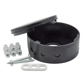 Junction Box Black with 3-Pin Lustre Terminal and Accessories Diameter 70 x 32 mm Surface-Mounted Box Canopy Ceiling Socket