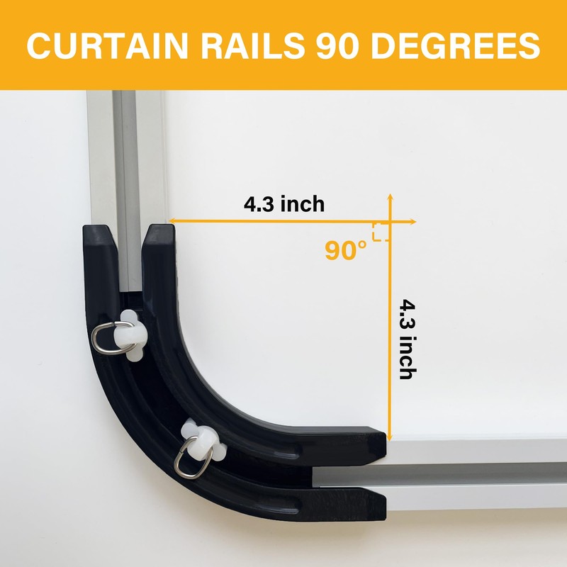 Hoeflife 90° Curved Connectors for Ceiling Curtain Track, Ceiling Track