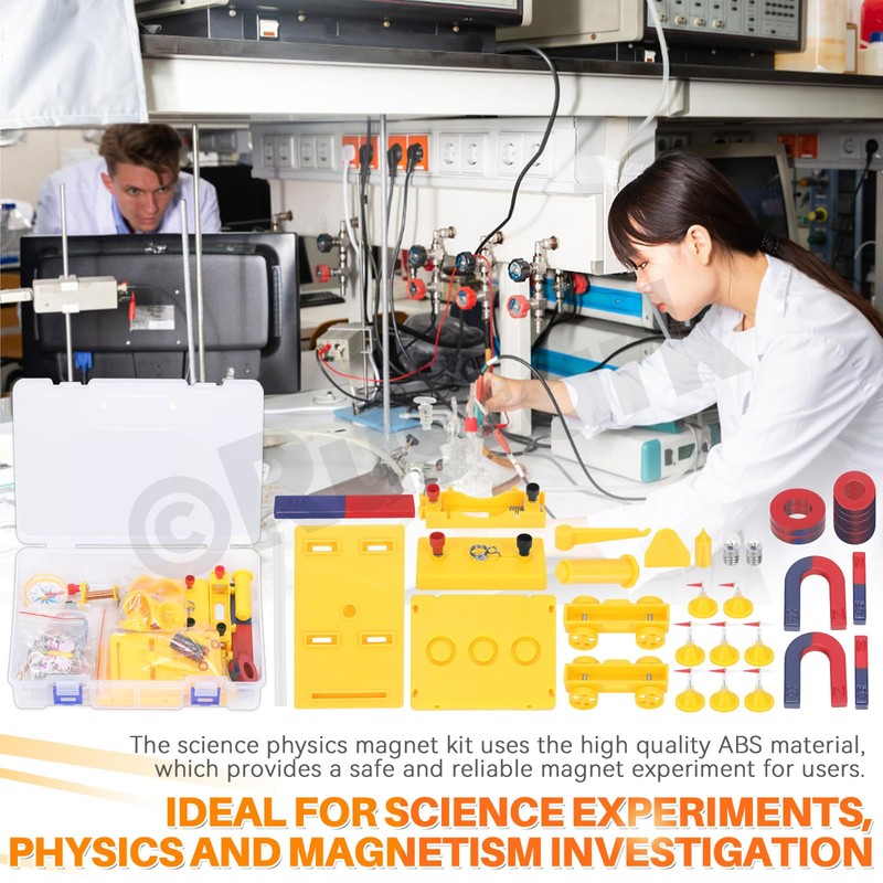 Rustark 53Pcs Science Magnet Kit Physics Electromagnet Experiment Set Labs