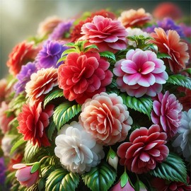 22Day Seeds: Seeds Balsam Camellia Flowered Mix/Impatiens balsamina/Annual Flowers