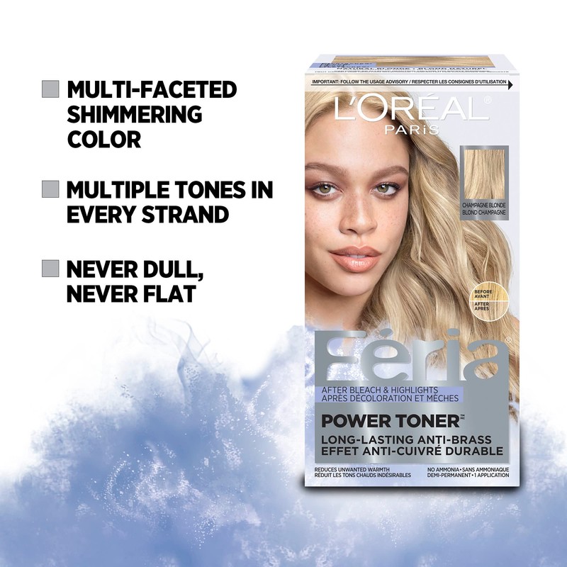 L'Oreal Paris Feria long-lastening anti-brass Permanent Hair Colour, champagne blonde,