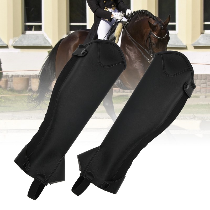 Super Fiber PU Leather Half Chap Horse Riding Body Protector