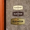 Fancy Elevator Up & Down Arrows Sign (Brushed Gold) -