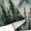 Rustic Forest Mountain Shower Curtain, Cool Misty Foggy Green Forest