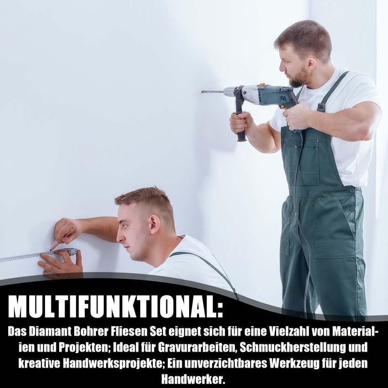 10 Piece Diamond Drill Bit Set, Tile Drill Set, Robust