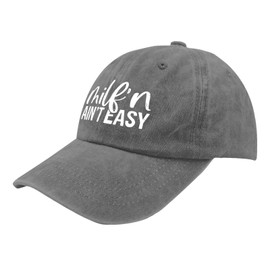 Milf'n Ain't Easy Golf Hat Camping Hat Pigment Gray Womens Baseball Hat Gifts for Men Outdoor Caps