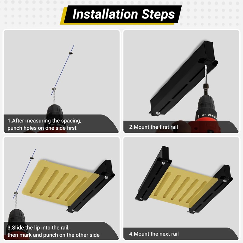 Eastrexon Overhead Garage Storage Rack 4-Bin, Heavy Duty Ceiling Racks