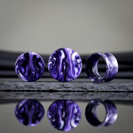 COOEAR Ear Plugs Tunnel Piercing Gauges for Ears, Double Flared Expander Stretchers, 2 Pairs of Colourful Acrylic Earrings, Acrylic, Sandstone