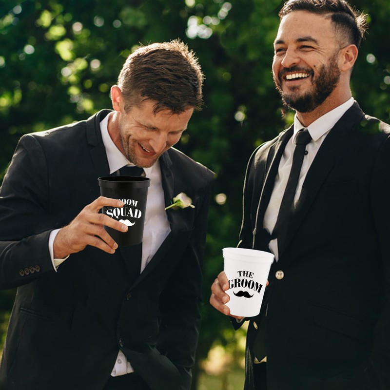 PartyGifts&beyond Bachelor Party Cups 13PCS Team Groomsman Plastic Cups Best
