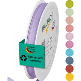Halbach Seidenbänder Gift Ribbon Width 10 mm Length 25 m Ribbon Made in Germany Gift Ribbons in a Variety of Colours and Widths Perfect for Packaging and Decorating, Colour: Lavender