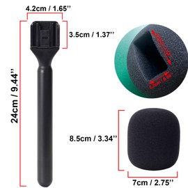 FONDFRAMORY Mic Holder for DJI Mic 1/2, Interview Microphone Handle for Rode Wireless GO I/II/ME/Pro, Wireless Lavalier Microphone Handheld Adapter Mount with Foam Cover for Hollyland Lark M1