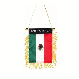 MEXICO MINI BANNER FLAG GREAT FOR CAR & HOME WINDOW MIROR HANGING 2 SIDE  99-106