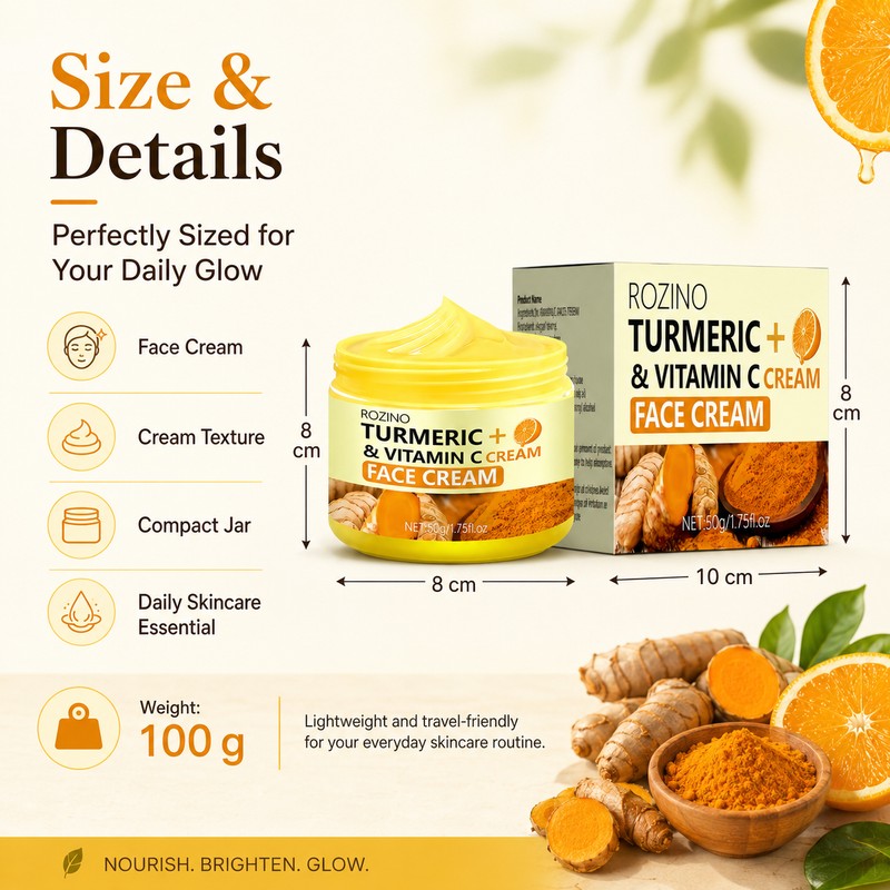 Turmeric Vitamin C Face Cream for Daily Skincare – Lightweight