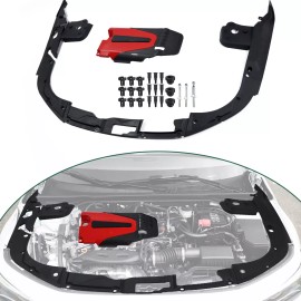 Unbranded For 2022-2024 Honda Civic 1.5L Engine Bay Side Panel + JDM Red Black Valve Cover