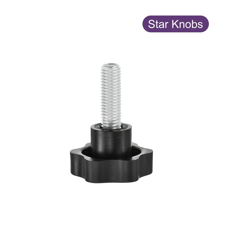 sourcing map 1Pcs Star Knobs, M12x35mm Plastic Hex Shaped Clamping