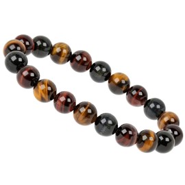 ELEDORO PowerBead Ladies Bracelet, String Gemstone Beads, 10 mm x 17-18 cm, gemstone, brown