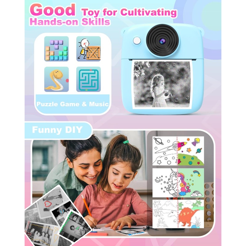 Kids Camera with Instant Function - 8x Digital Zoom 2.0