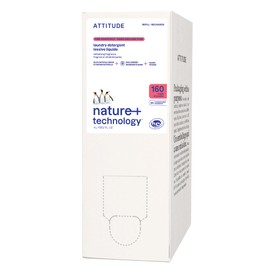 ATTITUDE Liquid Laundry Detergent Refill, EWG Verified, HE Compatible, Plant-Based & Vegan, Natural Laundry Soap, Pink Grapefruit Scent, 160 Loads, 135.26 Fl Oz