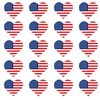 Set of 20 Pcs of Miniature American Flag Heart Stickers