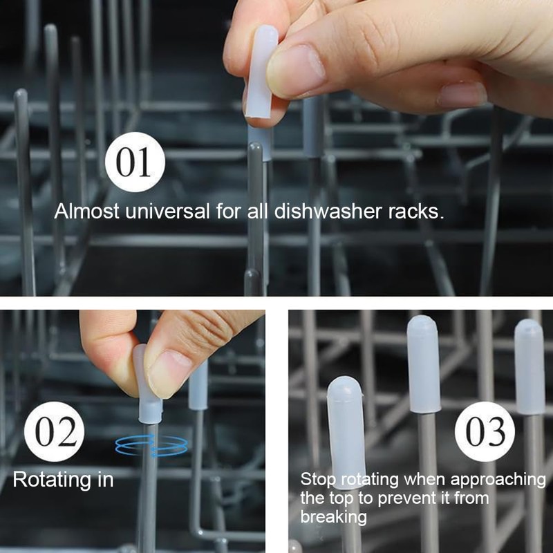 50Pcs Clear Screw Thread Protectors, 1.2mm ID Round Rubber End