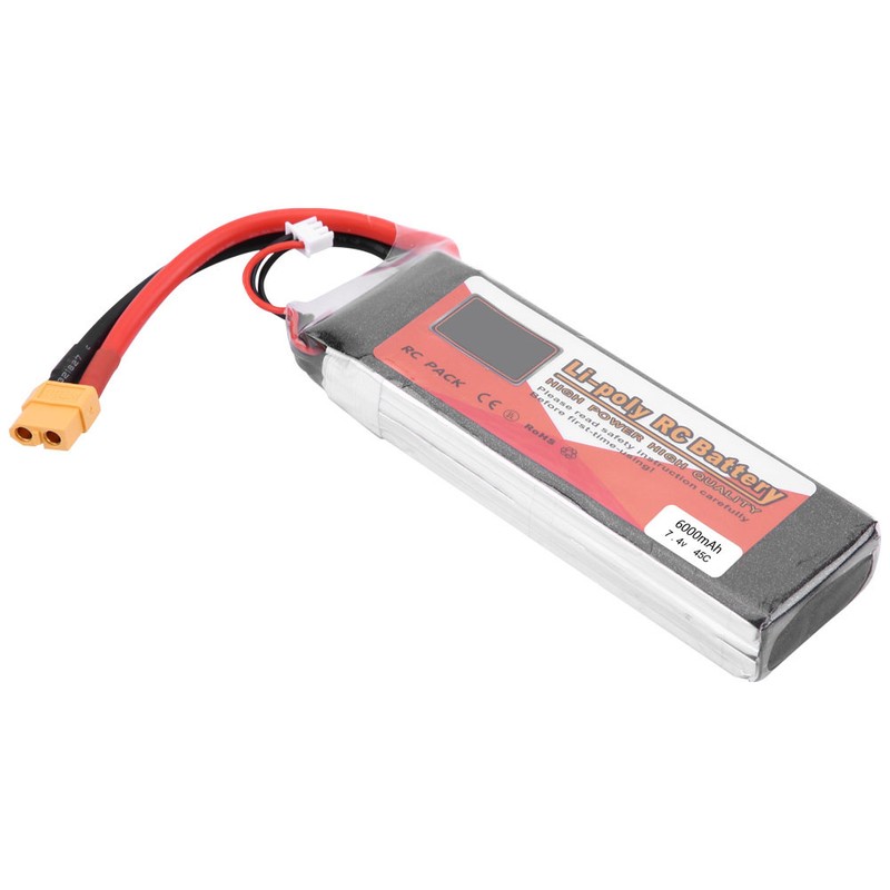 ZOP POWER 2S 7.4V 6000mAh 45C Rechargeable LiPo Battery with