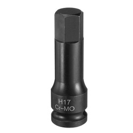 sourcing map 17mm Hex Impact Bit Socket H17 1/2" CR-MO Steel Phosphate Black Impact Drive Hex Bit Sockets Lengthen Hex Screwdriver Socket Adapter for Auto Mechanics Work Repair Maintain