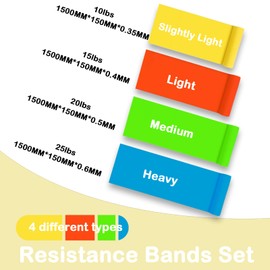 Resistance Bands Set, 1.5M/4.9ft Exercise Bands with 4 Resistance Levels,Long Resistance Straps elastic bands gym for Strength Training, Yoga, Pilates & Fitness, Ideal for Men & Women