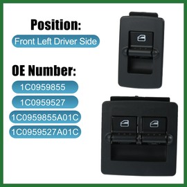 Motoforti Power Window Master Switch Driver Side and Front Passenger Window Control Switch Set NO. 1C0959855/1C0959527/1C0959855A01C Replacement for Volkswagen Beetle 1998-2007 Long-Lasting