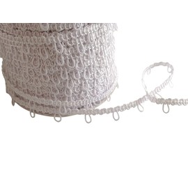 Nakpunar 12" White Elastic Button Loops - 1" Space - for Bridal Gowns, Trails