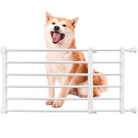 Short Dog Gate Expandable Dog Gate 22"-39.37" to Step Over,Pressure Mount Small Pet Gate,Low Pet Gate-Adjustable,Puppy Gate Indoor for Doorway,Stairs (White, S(9.4''H))