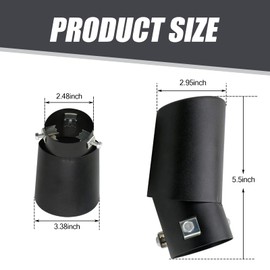 DYEKNEE 1 PC Car Exhaust Pipe Muffler, 5.51" Long 2.48"-3.35" Stainless Steel Polished Modified Exhaust Pipe, Noise Reduction External Rear Tailpipe, Universal for Most Cars (Black #Straight)