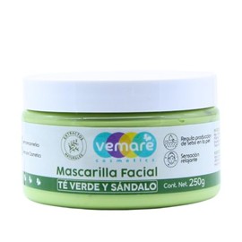 Vemare Cosmetics Mascarilla Facial de Té Verde y Sandalo Para Piel Sensible 250g