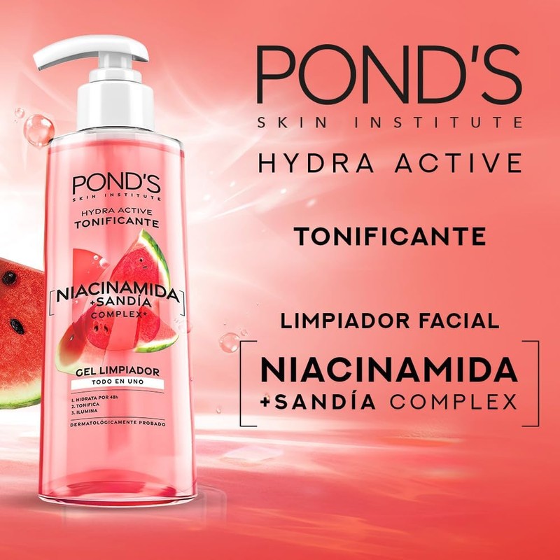 Pond's Cuidado Facial Fruity Hydra Fresh Sandía Limpiador Facial 200