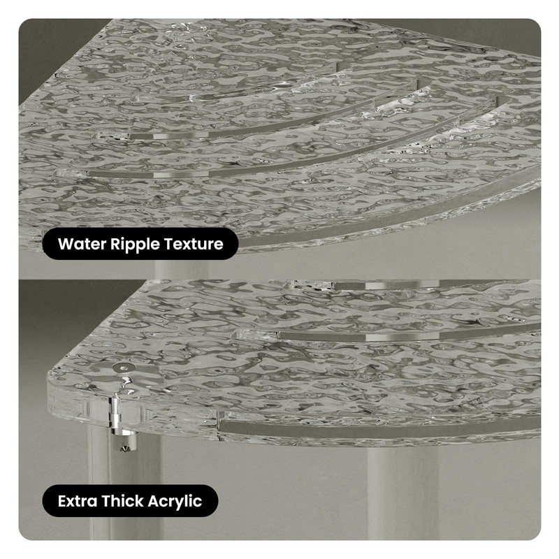 Sumerflos Acrylic Corner Shower Stool for Inside Shower, Clear Small