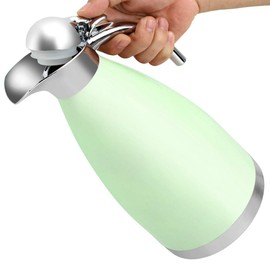 Stainless Steel Coffee Thermal Carafe,Travel Bottle Double Walled Vacuum Insulated Thermo Jug Coffee Carafe Kettle Cold Hot Water Pot (Green)