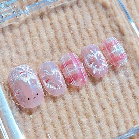 Fireworks Bunny [Handmade Nail Tips] - Round / 불꽃놀이버니[수제네일팁] - 라운드