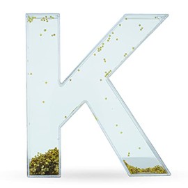 Letter K Glitter-Filled Acrylic Snow Globe