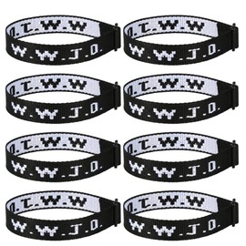 8PCS WWJD Bracelet Pack for Women Men, Christian Gifts Adjustable Wristbands, WWJD Jesus Bracelets Bulk - What Would Jesus Do Bracelet, 8 Black