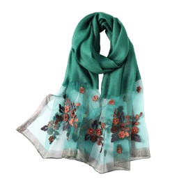 WINCESS.YU Silk Scarf for Women Lightweight Shawls and Wraps for Weddings Fashion Pashmina Shawl Embroidered Scarves