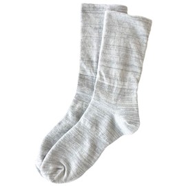 Walking Bran Bag S101A Non-Tightening Socks, Solid Color, Rice Bran Fiber, Moisturizing, Men's, Gift, 9.8 - 10.6 inches (25 - 27 cm), heather gray