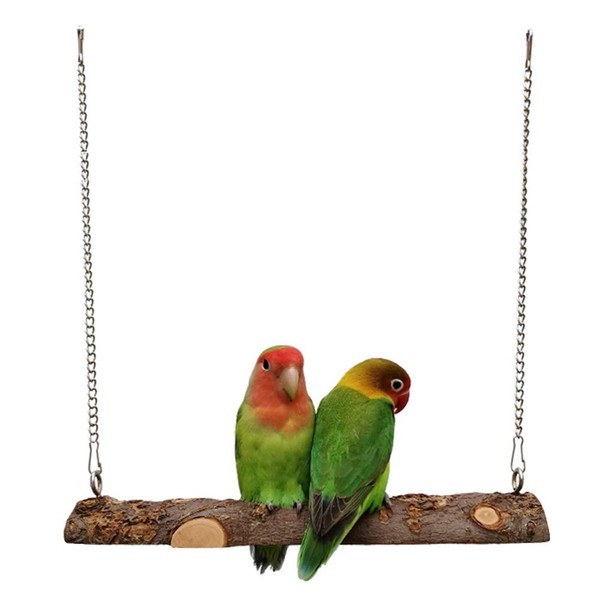 YJJKJ Pet Bird Swing, Parrot Cage Toys, Natural Wooden Swing Toys for Parakeet Cockatoo Cockatiel Conure Lovebirds Canaries Little Macaw African Parrot