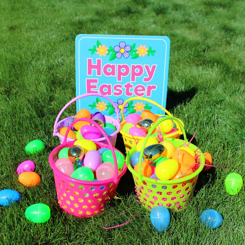 JOYIN 6 Pieces 8" Easter Egg Baskets with Handle and