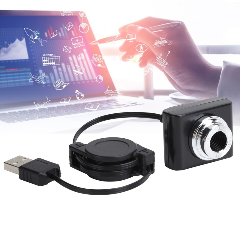 Webcam Clipon USB2.0 Camera with Retractable Cable 640 x 480