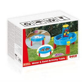 DOLU 3-in-1 Activity Sand and Water Play Table – Blue Indoor & Outdoor Activity Table with Lid for Children Aged 2 to 8 Years Old (29" High)