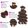 Dokksiiia Dark/Chocolate Brown Weave Bundles Human Hair Color 4 Dark